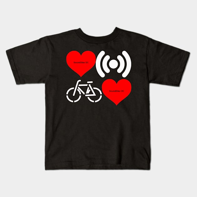 Heart Sound Bike Heart W Kids T-Shirt by danlesh